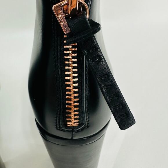 Ted Baker Vaully Leather Ankle Booties Almond Toe Boots in Black Size 36.5 NEW - Picture 8 of 12